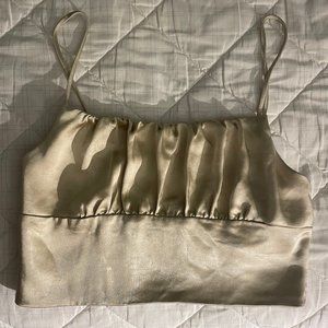 Golden Chich Crop Top Spagetti Straps